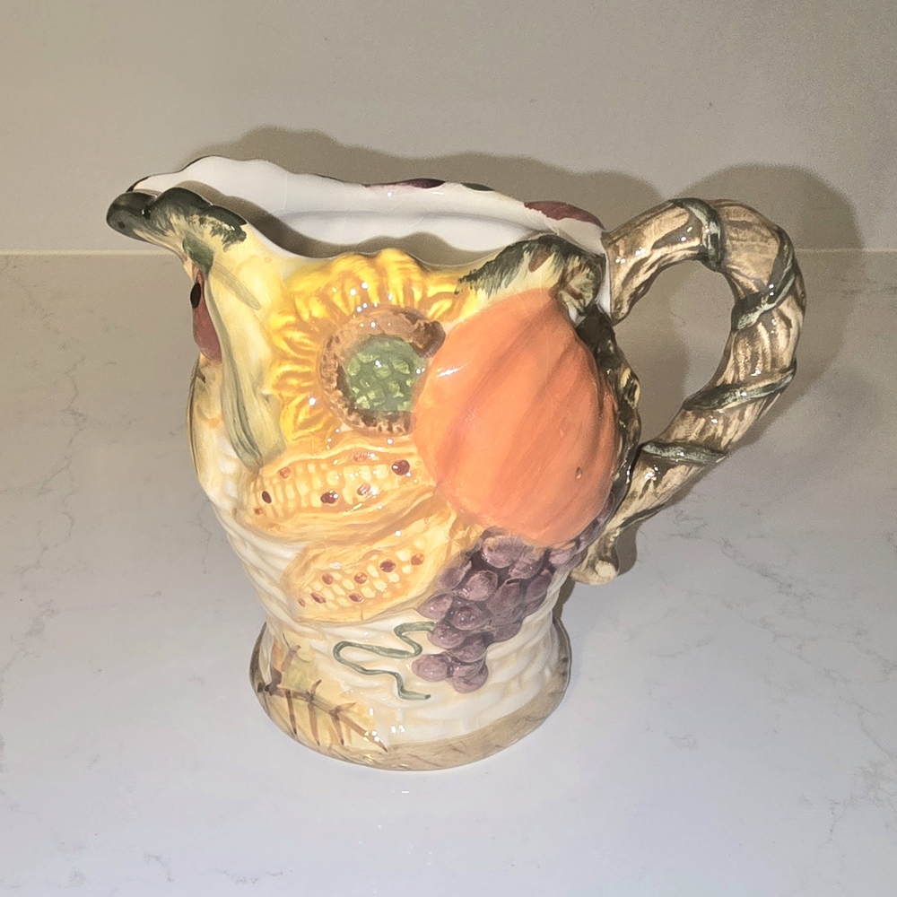 Colorful Ceramic Creamer Set with Fruit Design